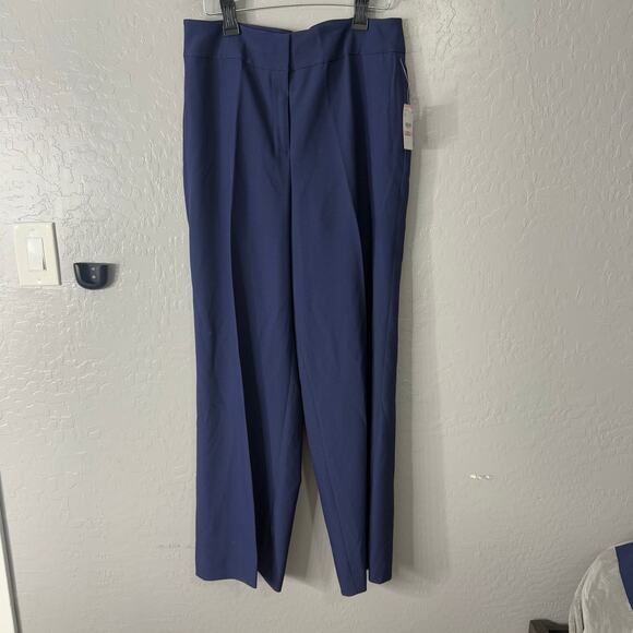 Nipon Boutique Asymmetrical Ruffle 1 Button Jacket & Wide Leg Pant Blue 10 - Picture 6 of 7